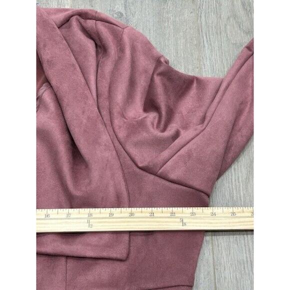 Torrid Womens Faux Suede Peplum Jacket Spread Collar Moto Mauve Pink Plus Size 4 - Picture 10 of 12